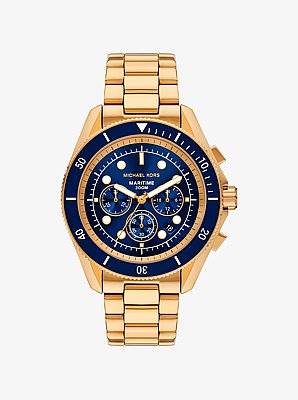 Oversized Maritime Gold-Tone Watch