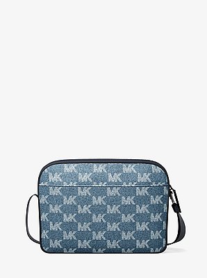 Cooper Logo Jacquard Denim Flight Bag