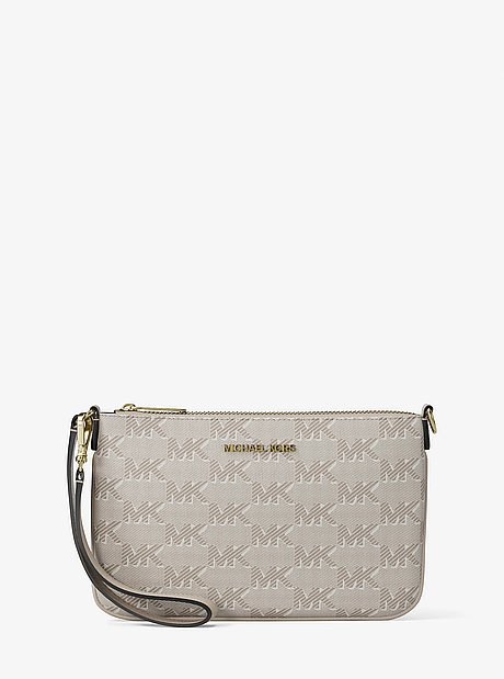 Jet Set Travel Small Logo Jacquard Wristlet
