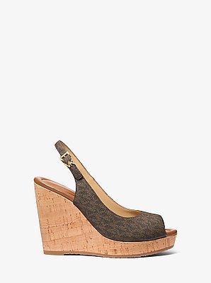 Sandale Rosie &agrave; semelle compens&eacute;e et &agrave; logo Signature