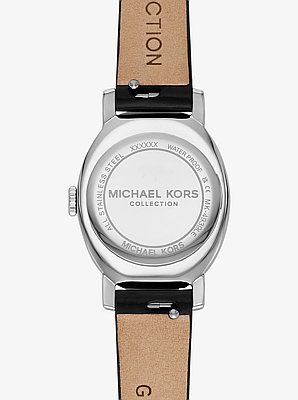 Reloj Maude peque&ntilde;o de edici&oacute;n limitada en tono plateado y piel con relieve de cocodrilo