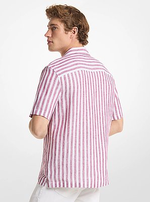 Striped Linen Camp Shirt