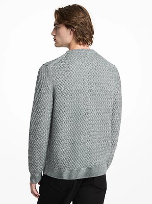 Crosshatch Cotton Blend Sweater