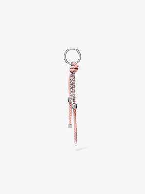 Silver-Tone and Speckled Cord Bag Charm