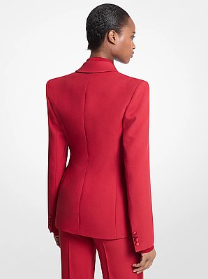 Blazer Georgie de crep&eacute; sabl&eacute; doble