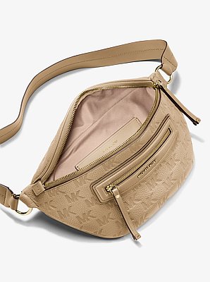 Jet Set Travel Medium Logo Embossed Leather Sling Pack