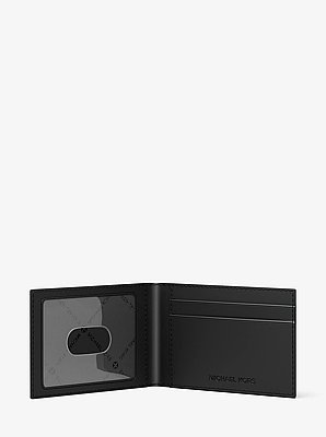 Hudson Logo Embossed Leather Billfold Wallet and Passcase