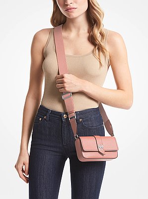 Bandolera ri&ntilde;onera Greenwich extrapeque&ntilde;a de piel safiano