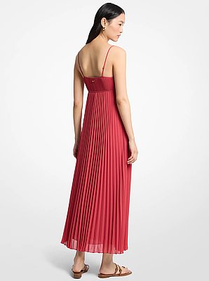 Plissiertes Maxikleid aus Georgette
