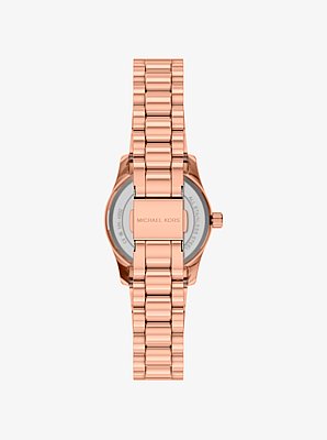 Petite Lexington Pav&eacute; Rose Gold-Tone Watch and Heart Bracelet Gift Set