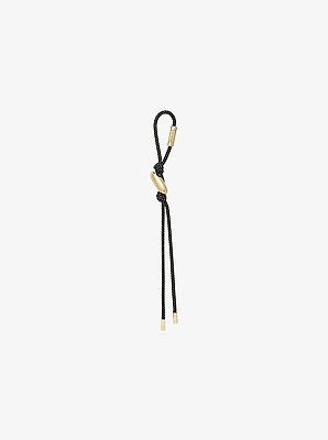 Initial Gold-Tone and Speckled Cord Bag Charm