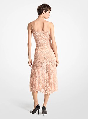 Crushed Floral Lace Slip Dress