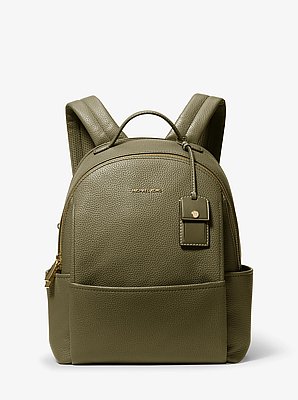 Sac &agrave; dos Sable de taille moyenne en cuir grain&eacute;