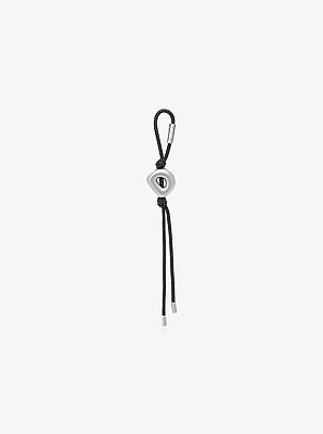 Initial Silver-Tone and Speckled Cord Bag Charm