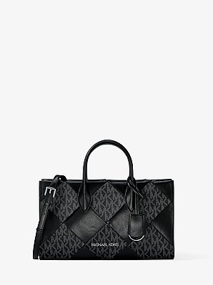 Borsa a mano Mirella piccola con stampa logo