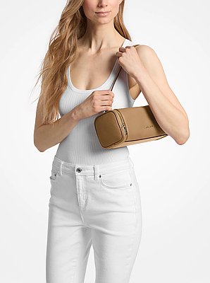 Bandolera Jet Set Travel peque&ntilde;a convertible de piel granulada