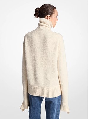 Alpaca and Cashmere Blend Deconstructed Turtleneck Sweater