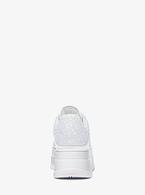 Hayes Studded Linen Blend Platform Sneaker