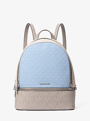 Rhea Medium Color-Block Signature Logo Backpack
