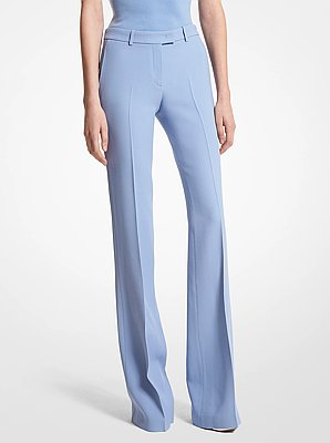 Haylee Double Crepe Sabl&eacute; Flared Trousers