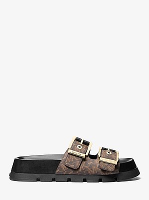 Colby Empire Monogram Flatform Slide Sandal