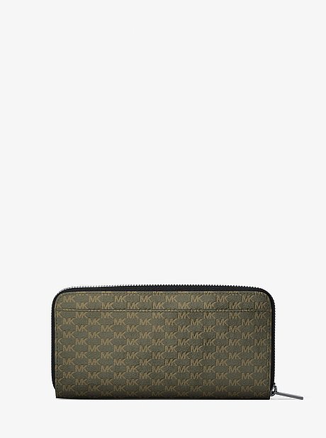Cooper Logo Debossed Polyester Microsuede Zip-Around Wallet