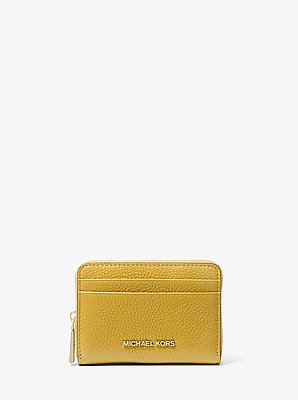 Jet Set Small Pebbled Leather Zip-Around Card Case