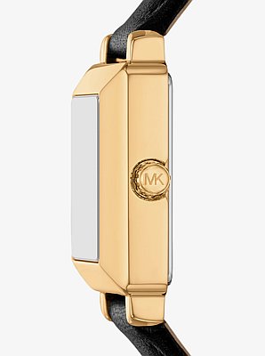 Mini Gwynn Gold-Tone and Leather Watch