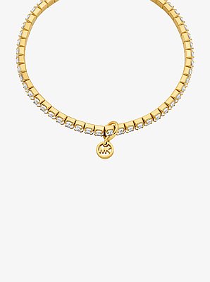 Pulsera de tenis el&aacute;stica con incrustaciones de pav&eacute;