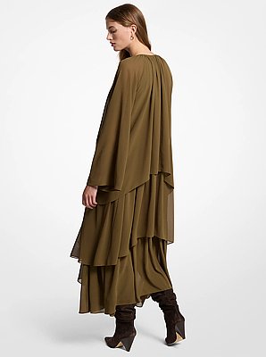 Ruffled Georgette High-Low Maxi Dress