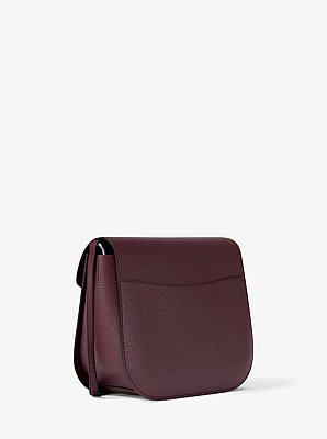 Emilia Small Pebbled Leather Saddle Crossbody Bag