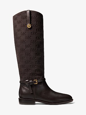 Beverly Quited Suede and Leather Riding Boot