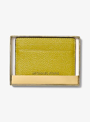 Jet Set Pebbled Leather Card Case