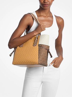 Voyager Large Color-Block Signature Logo Tote Bag