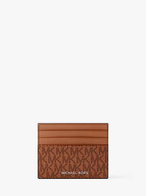 Pebbled Leather Billfold Wallet and Signature Logo Card Case Gift Set