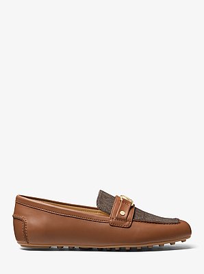 Mandy Leather and Signature Logo Moccasin Loafer