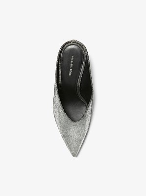 Mule &agrave; talon compens&eacute; Xandra en cuir m&eacute;tallis&eacute;