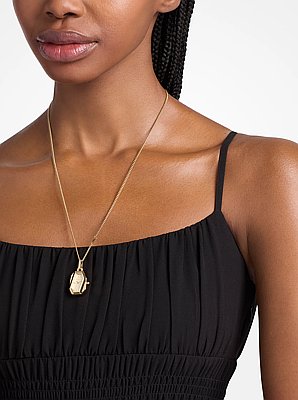 Collar con reloj Suri mini en tono dorado