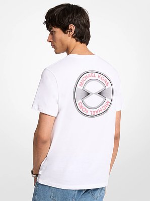 T-shirt in cotone con logo effetto grafico