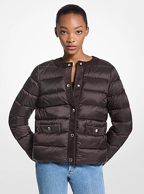 Komprimierbare Daunenjacke aus abgestepptem Nylon