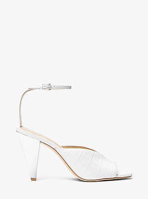 Electra Crocodile Embossed Leather Sandal