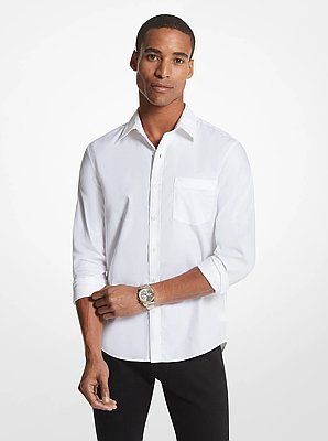 Chemise cintr&eacute;e en m&eacute;lange de coton
