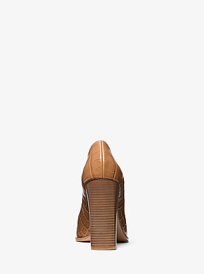 Jeanne Crocodile Embossed Leather Pump