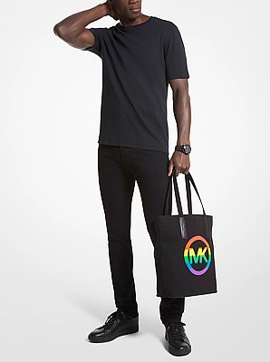Bolso tote PRIDE de algod&oacute;n con logotipo de arco&iacute;ris