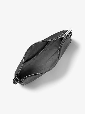 Nayla Medium Pebbled Leather Messenger Bag in BLACK | Michael Kors image number 1