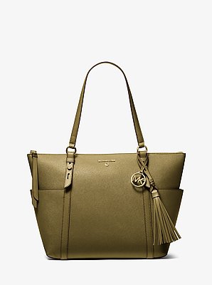 Bolso tote Sullivan grande de piel saffiano con cremallera superior