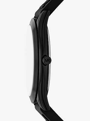 Oversized Aspyn Stainless Steel and Silicone Strap Watch