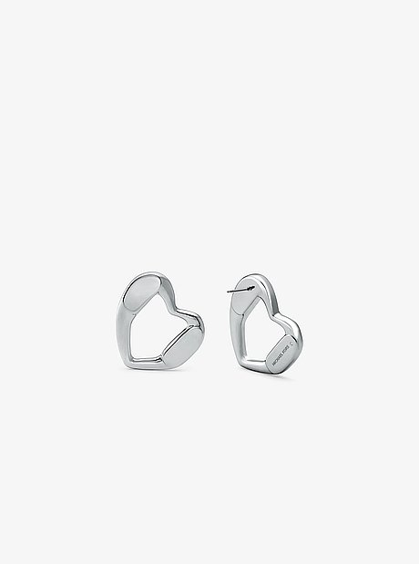 Clous d&rsquo;oreilles en forme de c&oelig;ur en laiton &agrave; placage en m&eacute;tal pr&eacute;cieux