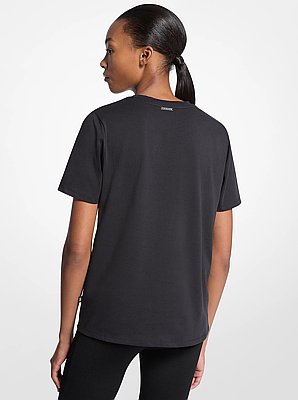 T-shirt en jersey de coton avec imprim&eacute; breloque logo