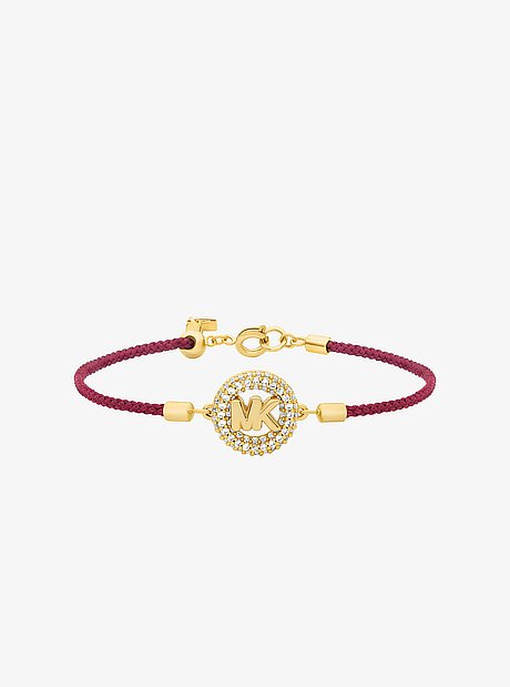Pav&eacute; MK Pop Charm Cord Bracelet